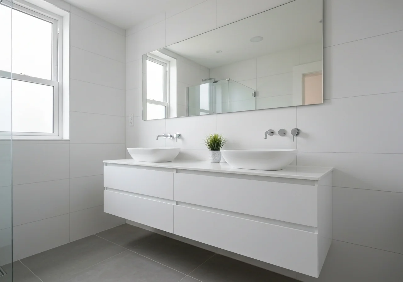 Double vanity installation San Diego bathroom