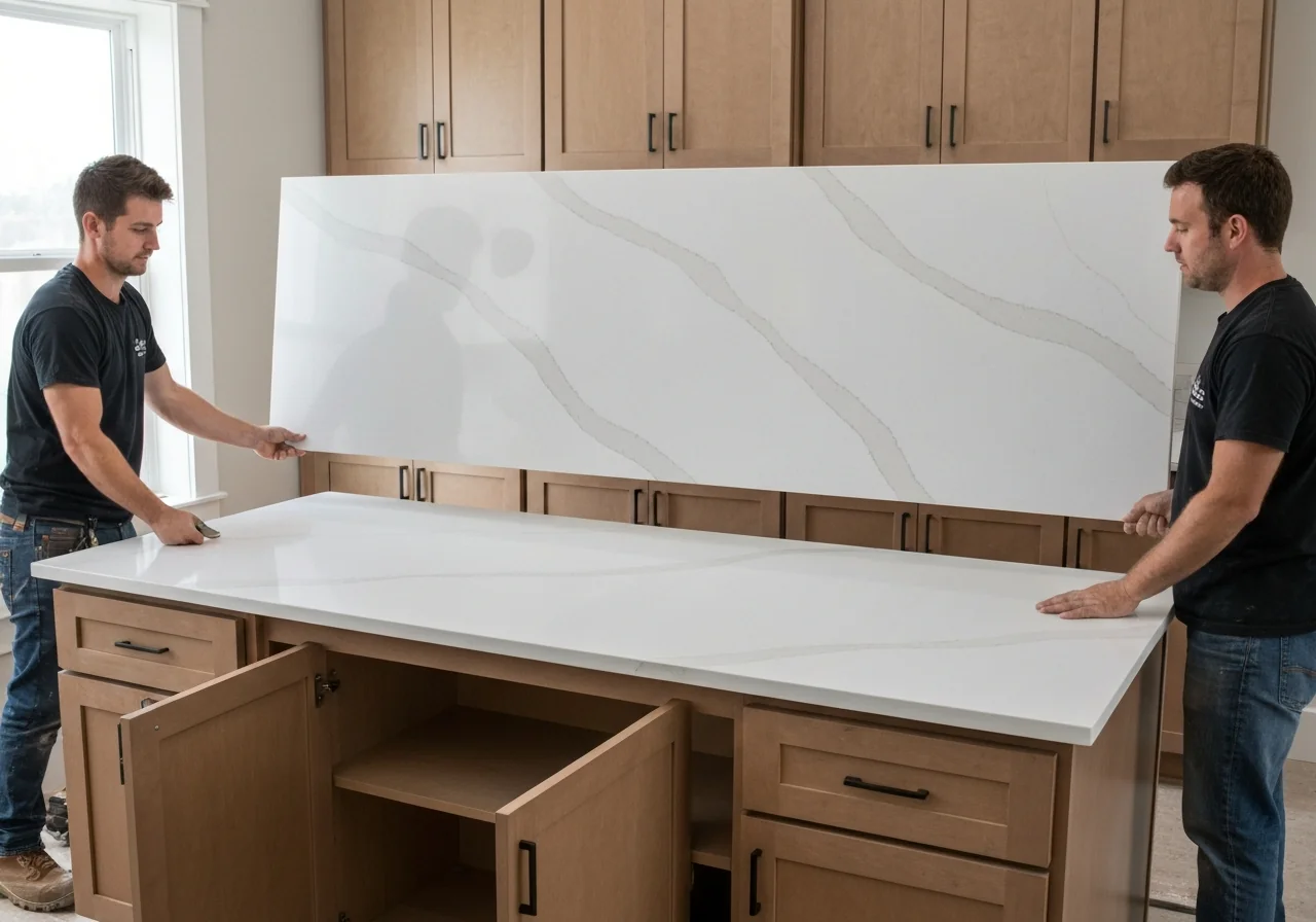 Quartz countertop installation San Diego kitchen