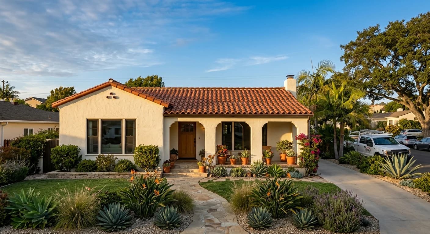 Completed Spanish tile roof replacement in San Diego by Peak Builders